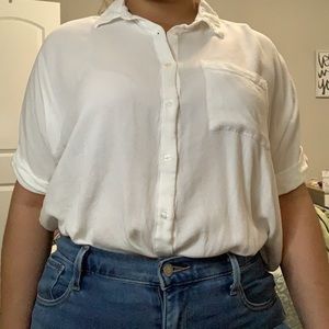 White button down loose shirt from Forever 21